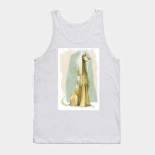 Cute abstract afghan hound watercolor design Tank Top